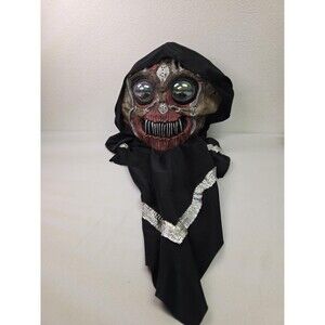 Vintage Halloween Mask Creepy Skull Face with Hood – Retro Horror Mask, Spooky